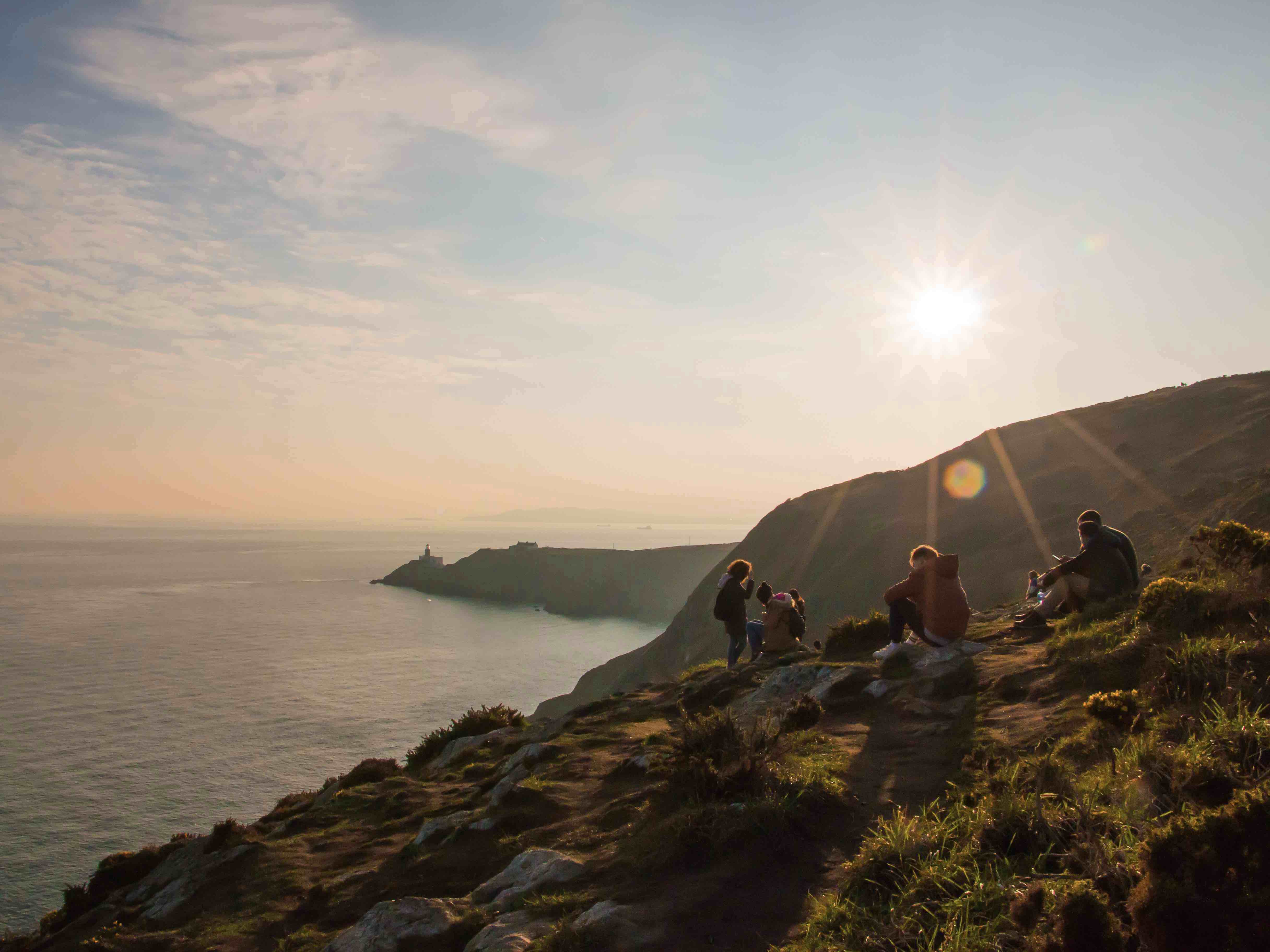people on howth cliffside